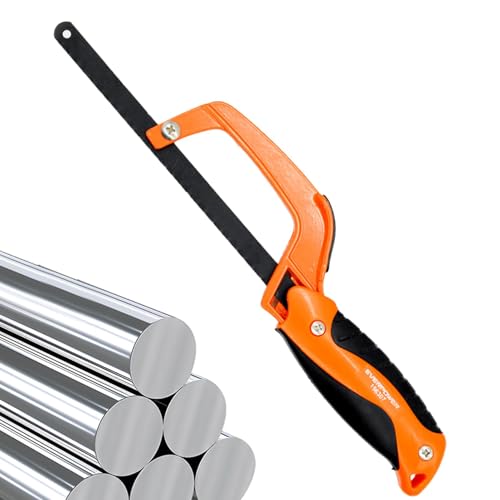 Yianyal Sierra de metal,Sierra de calar compacta para metal,Sierra manual de aluminio de 11 pulgadas Sierra de metal - Herramientas manuales de sierra de mano ajustables de alto voltaje para