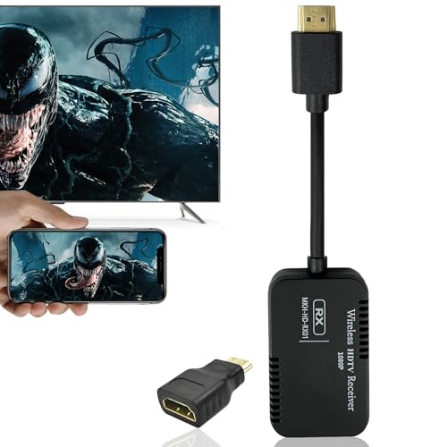 Wireless HDTV Screen Mirror Adapter 1080P, Only Mirror Screen Stream Video/Audio from Phone/Tablet/Laptop to TV/Projector/Monitor, iOS No Support HDCP Apps Like Net*Flix, Hu*lu+