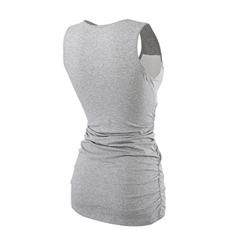 Topwhere Women's Cotton V Neck Tank Top For Maternity And Nursing (Black+Grey+White, S) #TOP4