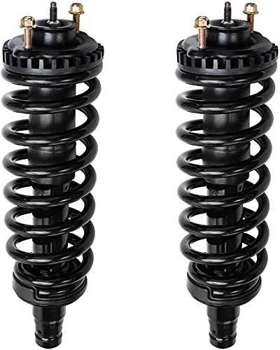 Image of Detroit Axle - Struts Shocks for Chevy Trailblazer EXT GMC Envoy XL XUV | Buick Rainier Isuzu Ascender, 2 Front Struts w /Coil Springs 2 Rear Shock Absorbers Replacement Suspension Kit