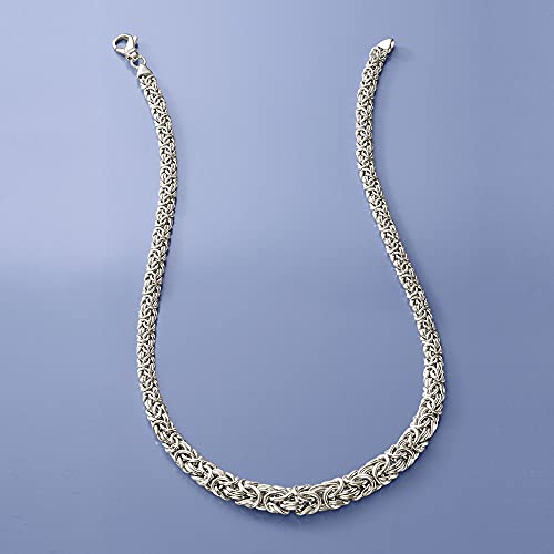 Ross-Simons Sterling Silver Graduated Byzantine Necklace4