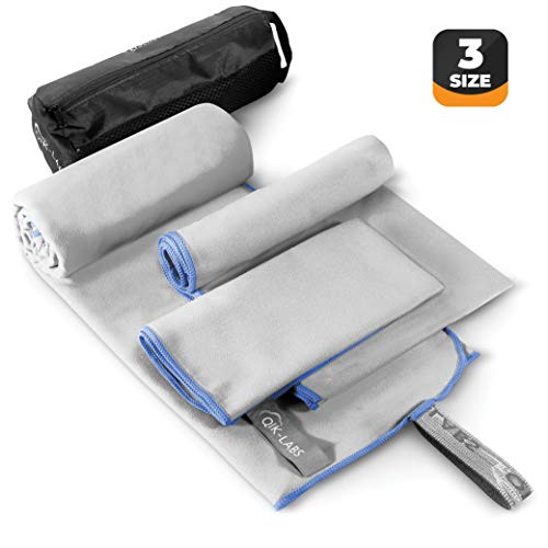 Microfiber Travel Towel 3 Sizes in 1 Pack, Quick Drying Towel, Quick