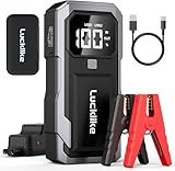 Lucklike Car Battery Jump Starter Portable, Jump Starter Battery Pack for 8.0L Gas/7.0L Diesel Engines,12V Jump Box with Portable Charger Power Bank, 3 Modes Emergency Light and Jumper Cable