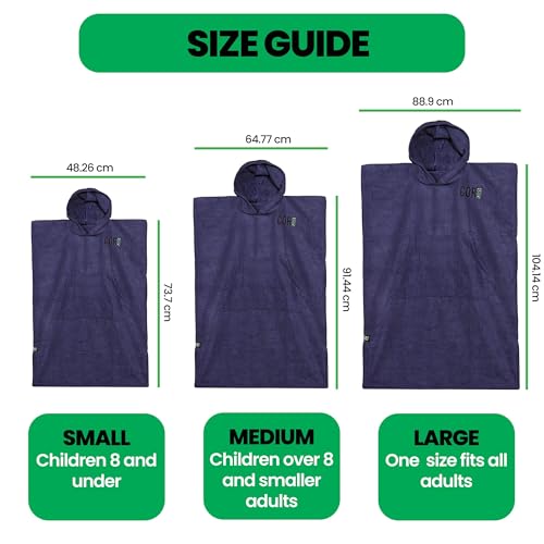 COR Surf Poncho Changing Towel Robe with Hood and Front Pocket | Thick Quick Dry Microfiber Towel
