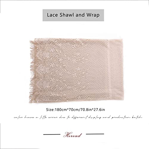 HEREAD Lace Shawls and Wraps for Evening Dresses Party Scarcf Flower Mesh Wedding Accessories for Women and Bride2