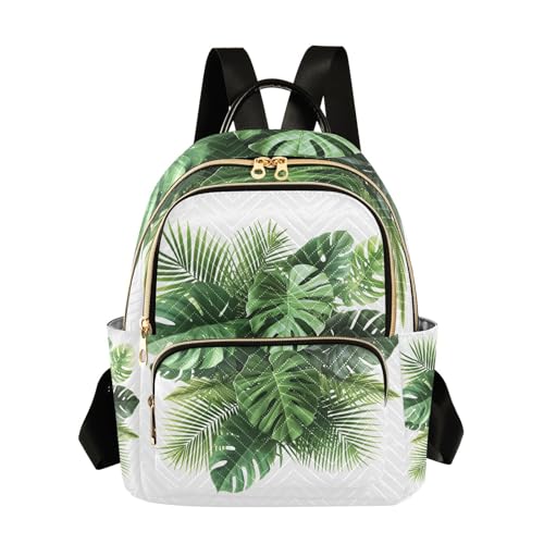 zyrtty Mini Backpack for Women Plant Leaves Monstera Small Purse Daypacks Stylish Bags Travel Backpacks for College
