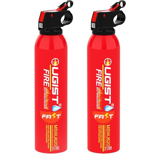 Ougist Water-Based Fire Extinguisher -2 Pack Portable for Home & Vehicle Use, Cold-Weather Safe, Prevents Re-Ignition - Ideal for Kitchen, Garage, Car