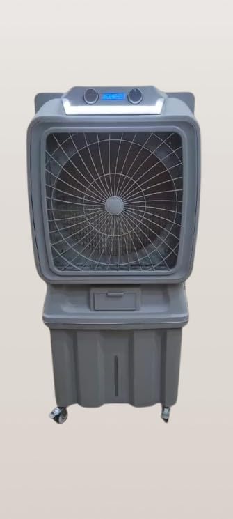 JADOO KOMMANDO COLLER Heavy Duty 100 LTR Desert Portable Air Cooler for Indoor/Outdoor, Antibacterial High Density Honeycomb, Auto Refill Technology, Highest Airthrow in Segment - Grey