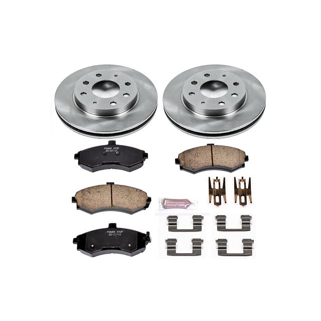 Image of PowerStop Front Brake Kit for Hyundai Elantra 2002-05 - Z17 Ceramic Brake Pads & Disc Rotors Replacement, KOE1093