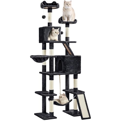 Yaheetech Cat Tree, 82.5in Extra Large Tower w/Cute Perches, Cozy ...