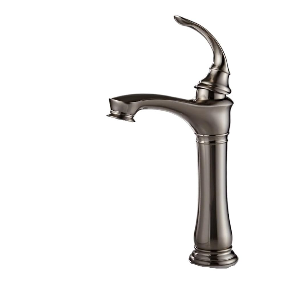 Blyqxs Nickel Basin Faucets Bathroom Faucet Tall Faucets Single Hole Cold And Hot Water Tap Basin Faucet Mixer Taps Xt-437(Nickel)