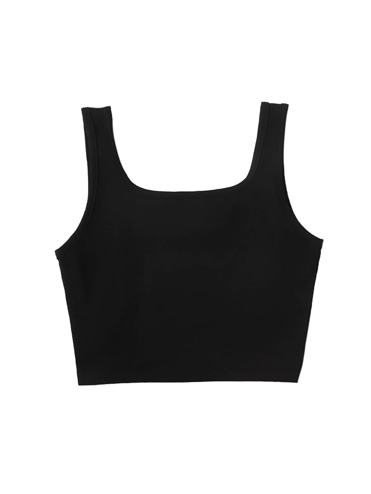 Verdusa Women's Square Neck Sleeveless Rhinestone Butterfly