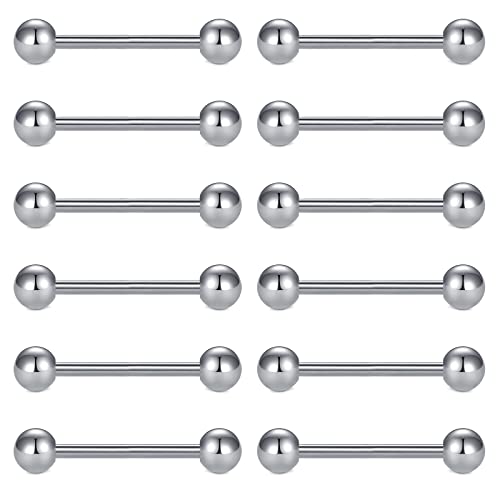 VF VFUN 14g Straight Barbell Piercing Lengua 16 Mm Lingual Ring Papillary Cartilage Lingual Ring Papillary Ring Piercing Jewelry