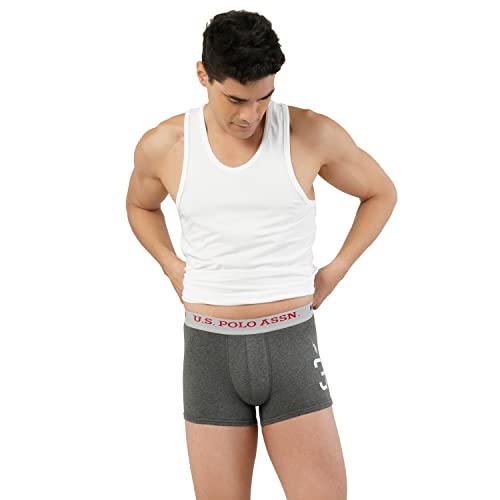 Image of U.S. Polo ASSN. Mens I015 Anti Microbial Branded Stretch Cotton Underwear Trunk -Pack of 1