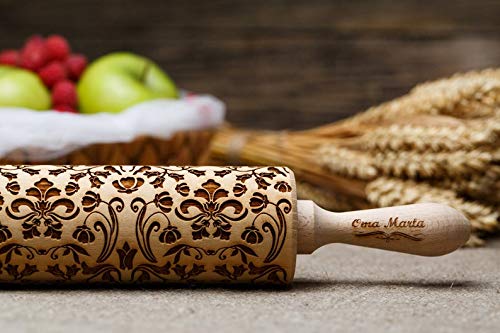 Vintage Flowers Engraved Rolling Pin Flower Embossed Rolling Pin Paisley Flowers Cookie Cutter Cookies Diy Mothers Day Gift Gift For Her #TOP4