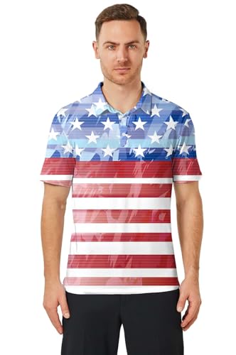 Men's-Polo-Shirts Casual Short Sleeve Moisture Wicking Summer Golf Floral Shirts2