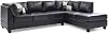 Glory Furniture Malone Faux Leather Sectional in Black