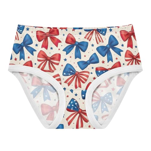 Joisal Personalized Toddlers Underwear Floral 2t Cotton Girl Panties Cute Red Blue America Bowknots Stars Briefs Undies Kids
