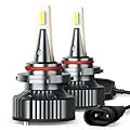 AUXITO Y13 Series 9005 Light Bulbs, 700% Brighter 6500K Cool White, Mini Size, Halogen Replacement with Cooling Fan for 9005 HB3 Fog Light Bulb, Pack of 2