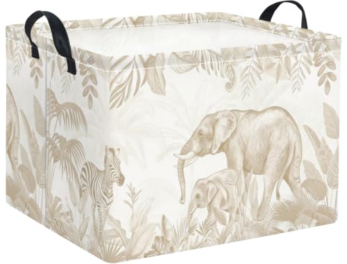 Image of Rectangular Baby Kids Storage Basket for Home Kitchen Girls Cute Toy Storage Bin Organizer Shelf Book Room Decor(Animal)