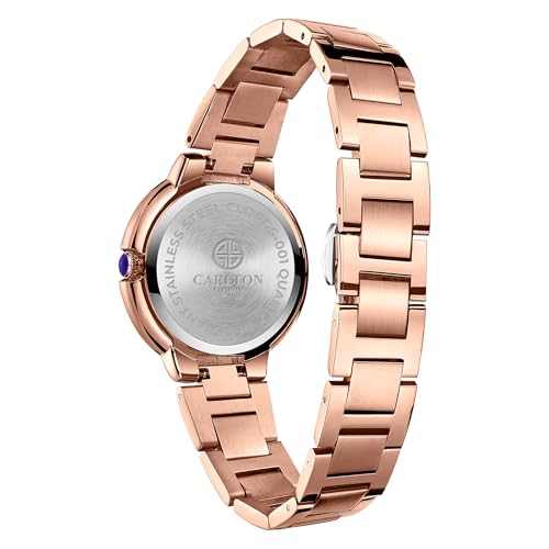 Image of Carlton London Women Stainless Steel Analog Watch | Gold Waterproof Watches for Women Girls Ladies | Fashionable Trendy Quartz Movement Wrist Watch - CLDRGS-001