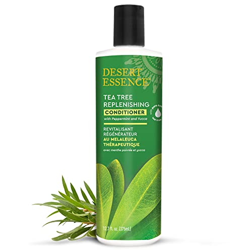 Desert Essence, Tea Tree Oil Replenishing Conditioner, 12.7 Fl Oz (Pack Of 2) - Replenishing Conditioner With Invigorating Peppermint & Eucalyptus Oils To Deeply Moisturize Hair #TOP1