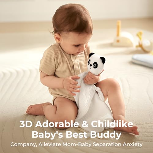Image of Momcozy Loveys for Babies with Cotton - Soft Security Blanket for Boy or Girl for Self-Soothing On-The-Go-Adorable Portable & Anti-Drop Design - Newborn Gift，Must Have（White 14 inch）
