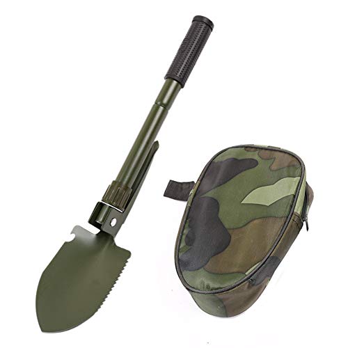YUIP Pelle de Camping Pliable Ensemble D'outils de Déneigement Multifonctionnel Adapté Aux Activités de Randonnée en Plein Air de Camping de Survie Vert