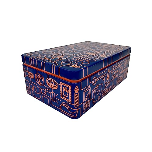 TINIT Stuff Tin - Man Tin Miscellaneous Storage Box (Navy/Orange), 21 x 13 x 7.5 centimeters - Image 3