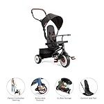 Radio Flyer Premium Stroll 'N Trike, Black Baby Trike for Ages 1-5 Years, Premium Baby Tricycle - Image 2