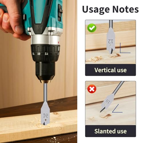 6 Pcs Spade Drill Bits Set, Flat Wood Drill Bits with Carry Pouch, Hex Shank Paddle Bit, High Strength Steel Hole Cutter Tools for Woodworking Softwood Hardwood, Sizes 10mm 12mm 16mm 18mm 20mm 25mm 5 6 Pcs Spade Drill Bits Set, Flat Wood Drill Bits with Carry Pouch, Hex Shank Paddle Bit, High Strength Steel Hole Cutter Tools for Woodworking Softwood Hardwood, Sizes 10mm 12mm 16mm 18mm 20mm 25mm - Image 5