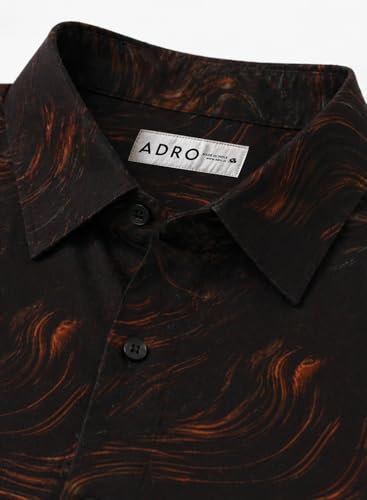 Image of ADRO Abstract Printed Shirts for Men | Breathable Cotton Rayon Fabric | Relaxed Fit Summer Shirts | Casual Party Shirt for Men