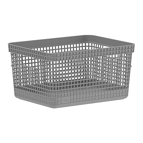 Ou Cesto Organizador 8L Chumbo Linha Grid