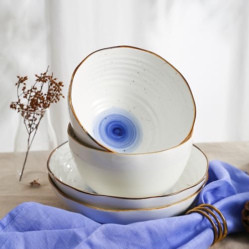 Image of Christian Siriano Luma 16-Piece Dinnerware Set Porcelain, Blue