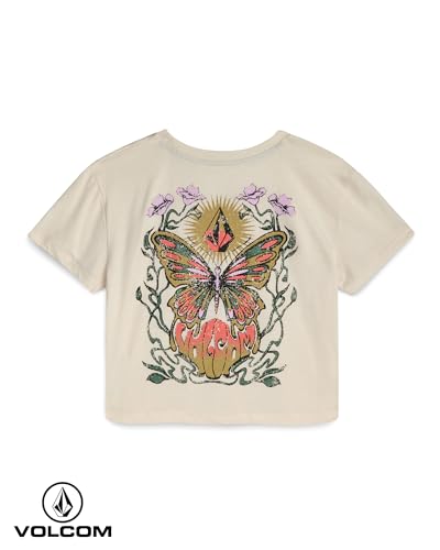 Image of Volcom Girls Crop Top - Short Sleeve Cropped Girls T Shirts Crewneck Summer Tops (Size Runs Small Size Up Recommended)