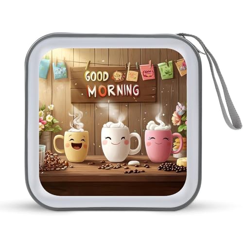 Coffee Cup Kitchen CD Case Plastic DVD Case Holder Wallet Disc Storage Organizer for Car Travel