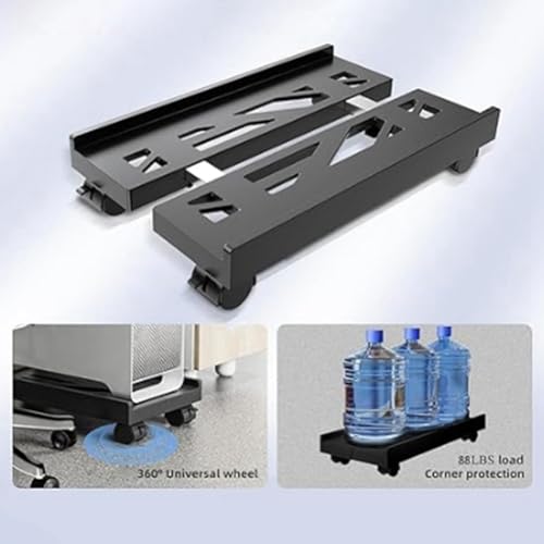 Soporte para CPU Móvil Ajustable, Soporte para Torre de PC con Ventilación y 4 Ruedas Giratorias, Soporte Bajo Escritorio miniatura 2