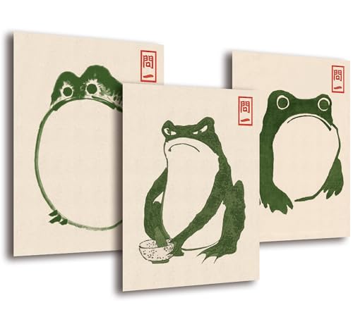 LAVEMA Hoji Frösche Poster Set (21x30cm) ohne Bilderrahmen | Japa...