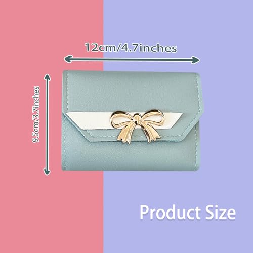 BenePoint Wallets for Women, Snap-Button Women's Wallet PU Leather Card Holder Trifold Ladies Wallets with Multiple Card Slots, ID Window& Cash Compartment for Women of All Ages (blue)2