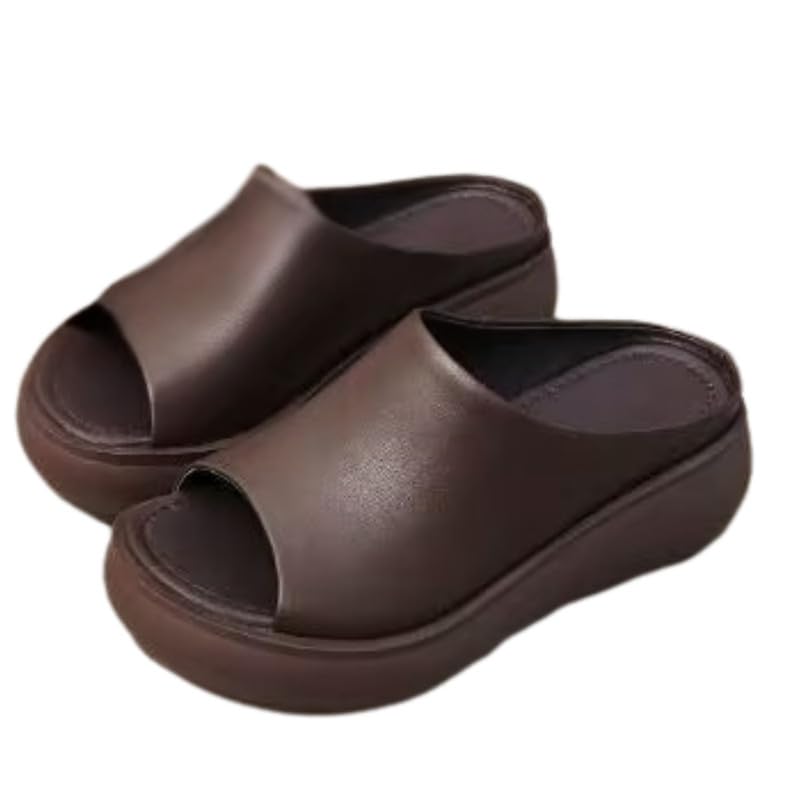 mippo Women’s Soft Leather Retro Heel Flip Flops Slip On Lightweight Comfortable Slippers-picture-28