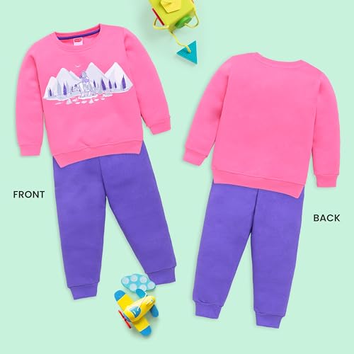 Image of LuvLap Baby Girls Full Sleeve Sweatshirt & Pyjama Set