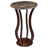 Coaster Home Furnishings Round Marble Top Plant Stand Brown