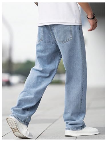 SOLY HUX Men's Vintage Wide Leg Baggy Jeans Mid Waist Casual Denim Pants Streetwear2