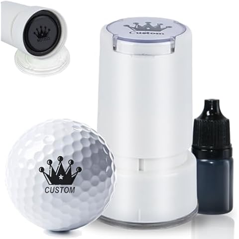 Yobbai Custom Golf Ball Stamps, Golf Ball Stamper, Self-Inking Golf Ball Stamper Markers, Reusable Golf Ball Marking Tool to Identify Golf Balls, Golfer Gift Golfing Accessories Cover
