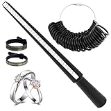 4 Pièces Outil de Mesure pour Bague, Baguier Mesure Doigt Français Ensemble de Mesure de Doigt Professionnel pour Bague Guide des Tailles Baguier de Doigt pour Tailles EU US UK