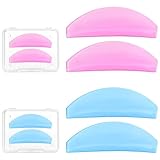 2 Paar koreanisches Wimpernlifting-Pad, Wimpernlifting Pads, 1mm dünn, Selbstklebende Wimpernlifting Pads für Dauerwelle Nr. 1, weiche Wimpern, Ideal Für Salon Und Heimgebrauch(1 Rosa + 1 Blau)
