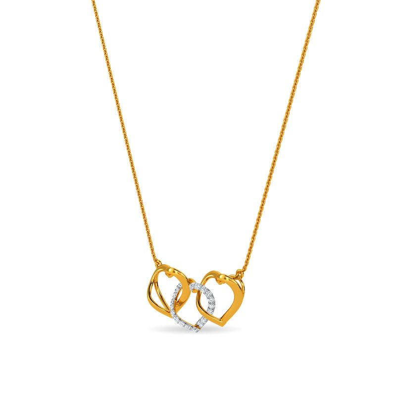 Image of KISNA JEWELS 14K BIS Hallmark Pure White Gold & SI Real Diamond Pendant for Women