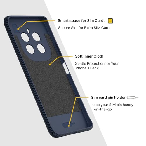 Image of Outlouders Back Cover for Realme 12 Plus 5G / P1 5G / Narzo 70 5G / 70 Pro 5G | TPU Soft Flexible Shockproof | Full Camera Protection Back Case (Blue)