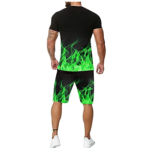 Costume décontracté pour hommes ensemble d'été ample vert 4XL contre la transpiration - 3