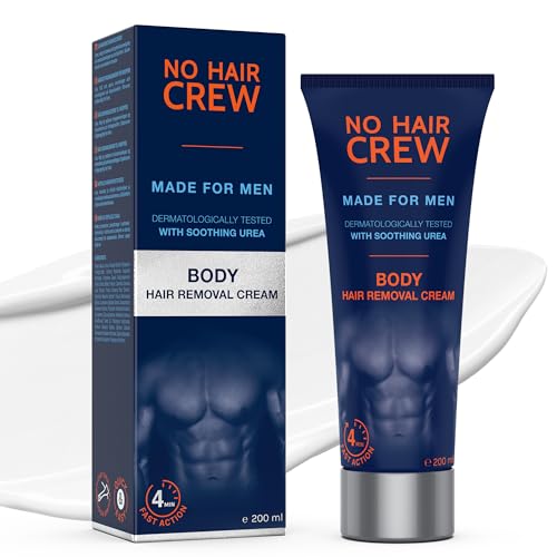 No Hair Crew Body At Home Hair Removal Cream for Manscaping Unwanted Hair with Energizing Ginseng Premium Depilatory Painless & Flawless Made for Men 200ml